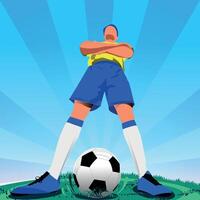 Soccer player in stadium, football, filed vector