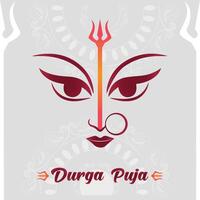 contento Durga puja festival con aislado diosa Durga ojos ilustración vector