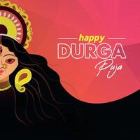 contento Durga puja festival con aislado diosa Durga ojos ilustración vector