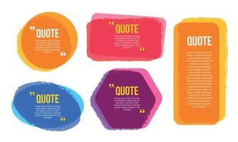 Isolated colorful quote box frame collections vector