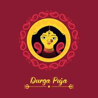 contento Durga puja festival con aislado diosa Durga ojos ilustración vector