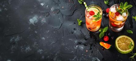 Three Different Types of Drinks Painting photo