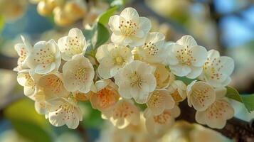 racimo de flores creciente en un árbol foto