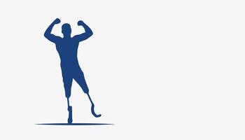 Athlete with disabilities showing strength, resilience, and determination in overcoming challenges vector