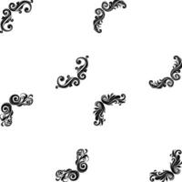 Fancy swirl corner frames and borders set for design and decorative use vector