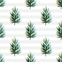 Seamless pattern with watercolor pine trees. Woodland backgrounds. Creative floral texture. vector