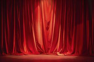 Red Curtain Opens on Stage photo