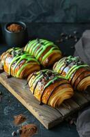 Wooden Cutting Board Covered With Pastries photo