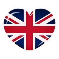 Heart icon in the colors of the Flag of Great Britain, isolated on a clear background vector