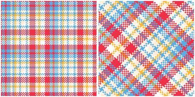 Plaid Patterns Seamless. Checker Pattern Seamless Tartan Illustration Set for Scarf, Blanket, Other Modern Spring Summer Autumn Winter Holiday Fabric Print. vector