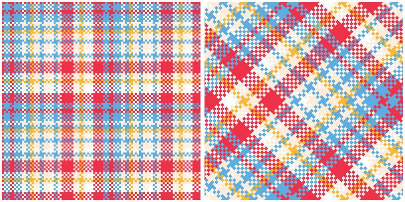 Plaid Patterns Seamless. Checker Pattern Seamless Tartan Illustration Set for Scarf, Blanket, Other Modern Spring Summer Autumn Winter Holiday Fabric Print.