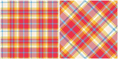 Plaid Patterns Seamless. Checkerboard Pattern Seamless Tartan Illustration Set for Scarf, Blanket, Other Modern Spring Summer Autumn Winter Holiday Fabric Print. vector