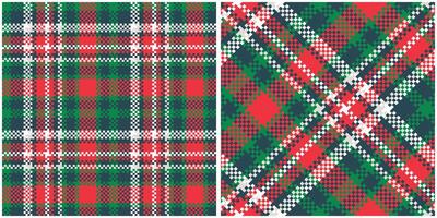 Tartan Plaid Seamless Pattern. Checker Pattern. Seamless Tartan Illustration Set for Scarf, Blanket, Other Modern Spring Summer Autumn Winter Holiday Fabric Print. vector