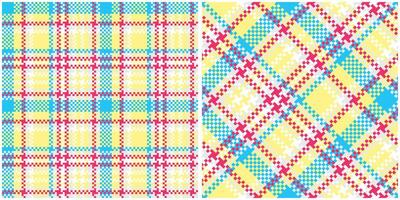 Tartan Plaid Seamless Pattern. Scottish Plaid, Seamless Tartan Illustration Set for Scarf, Blanket, Other Modern Spring Summer Autumn Winter Holiday Fabric Print. vector