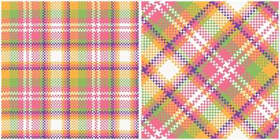 Scottish Tartan Plaid Seamless Pattern, Sweet Plaids Pattern Seamless. Seamless Tartan Illustration Set for Scarf, Blanket, Other Modern Spring Summer Autumn Winter Holiday Fabric Print. vector