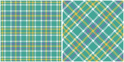 Tartan Pattern Seamless. Sweet Checkerboard Pattern Seamless Tartan Illustration Set for Scarf, Blanket, Other Modern Spring Summer Autumn Winter Holiday Fabric Print. vector