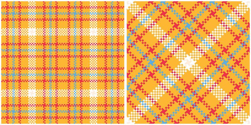 Plaid Patterns Seamless. Checkerboard Pattern Seamless Tartan Illustration Set for Scarf, Blanket, Other Modern Spring Summer Autumn Winter Holiday Fabric Print.