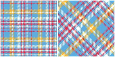Plaid Patterns Seamless. Checker Pattern Seamless Tartan Illustration Set for Scarf, Blanket, Other Modern Spring Summer Autumn Winter Holiday Fabric Print. vector