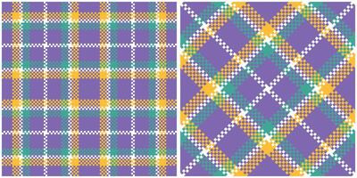 Tartan Pattern Seamless. Sweet Checkerboard Pattern Seamless Tartan Illustration Set for Scarf, Blanket, Other Modern Spring Summer Autumn Winter Holiday Fabric Print. vector