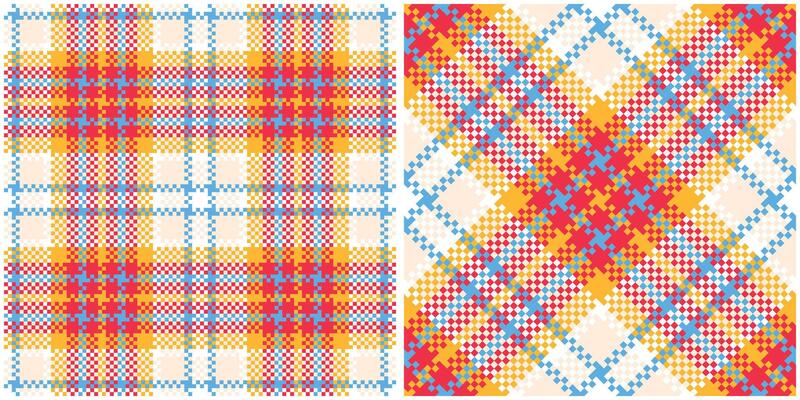 Plaid Patterns Seamless. Checkerboard Pattern Seamless Tartan Illustration Set for Scarf, Blanket, Other Modern Spring Summer Autumn Winter Holiday Fabric Print.