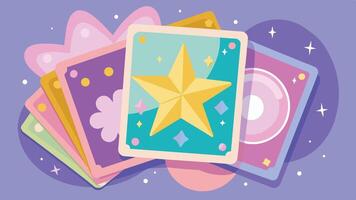 caprichoso pastel temática de estrellas tarjeta conjunto vector