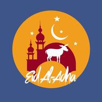 eid Alabama adha Mubarak saludo tarjeta vector