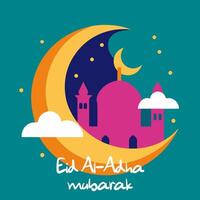 eid Alabama adha Mubarak saludo tarjeta vector