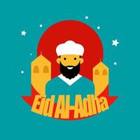 eid Alabama adha Mubarak saludo tarjeta vector