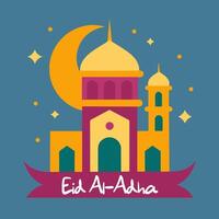 eid al adha mubarak greeting card vector