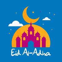 eid Alabama adha Mubarak saludo tarjeta vector