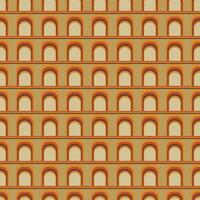 A pattern of arches in a tan and orange color vector