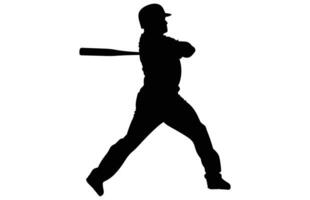 Baseball Player Silhouette. baseball player, isolated illustration. Baseball batter, sports people silhouette. vector