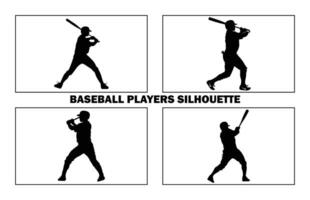 Baseball Player Silhouette. baseball player, isolated illustration. Baseball batter, sports people silhouette. vector