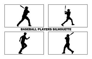 Baseball Player Silhouette. baseball player, isolated illustration. Baseball batter, sports people silhouette. vector