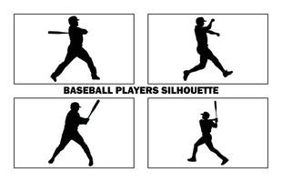 Baseball Player Silhouette. baseball player, isolated illustration. Baseball batter, sports people silhouette. vector