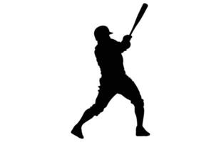 Baseball Player Silhouette. baseball player, isolated illustration. Baseball batter, sports people silhouette. vector