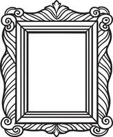 decorative frame with ornament illustration black and white vector