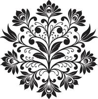 seamless floral pattern design illustration black and white vector