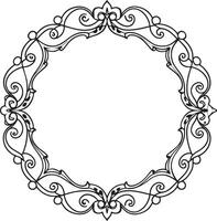 decorativo marco con ornamento ilustración negro y blanco vector