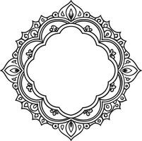 decorativo marco con ornamento ilustración negro y blanco vector