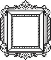 decorativo marco con ornamento ilustración negro y blanco vector