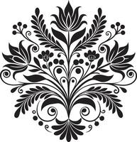 seamless floral pattern design illustration black and white vector