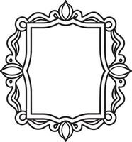 decorative frame with ornament illustration black and white vector