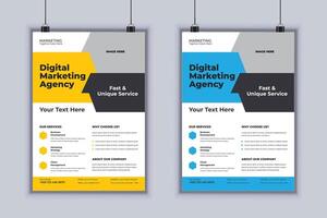 Digital Marketing Agency Corporate Flyer Design Template vector