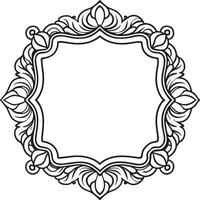 decorativo marco con ornamento ilustración negro y blanco vector