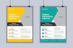 Digital marketing agency corporate business flyer design template vector