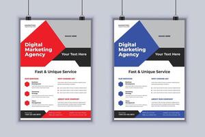 Digital Marketing Agency Corporate Flyer Design Template vector