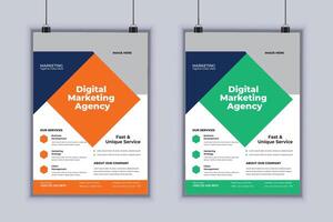 Digital Marketing Agency Corporate Flyer Design Template vector