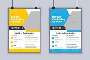Digital marketing agency corporate business flyer design template vector