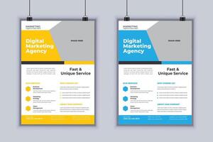 Digital marketing agency corporate business flyer design template vector